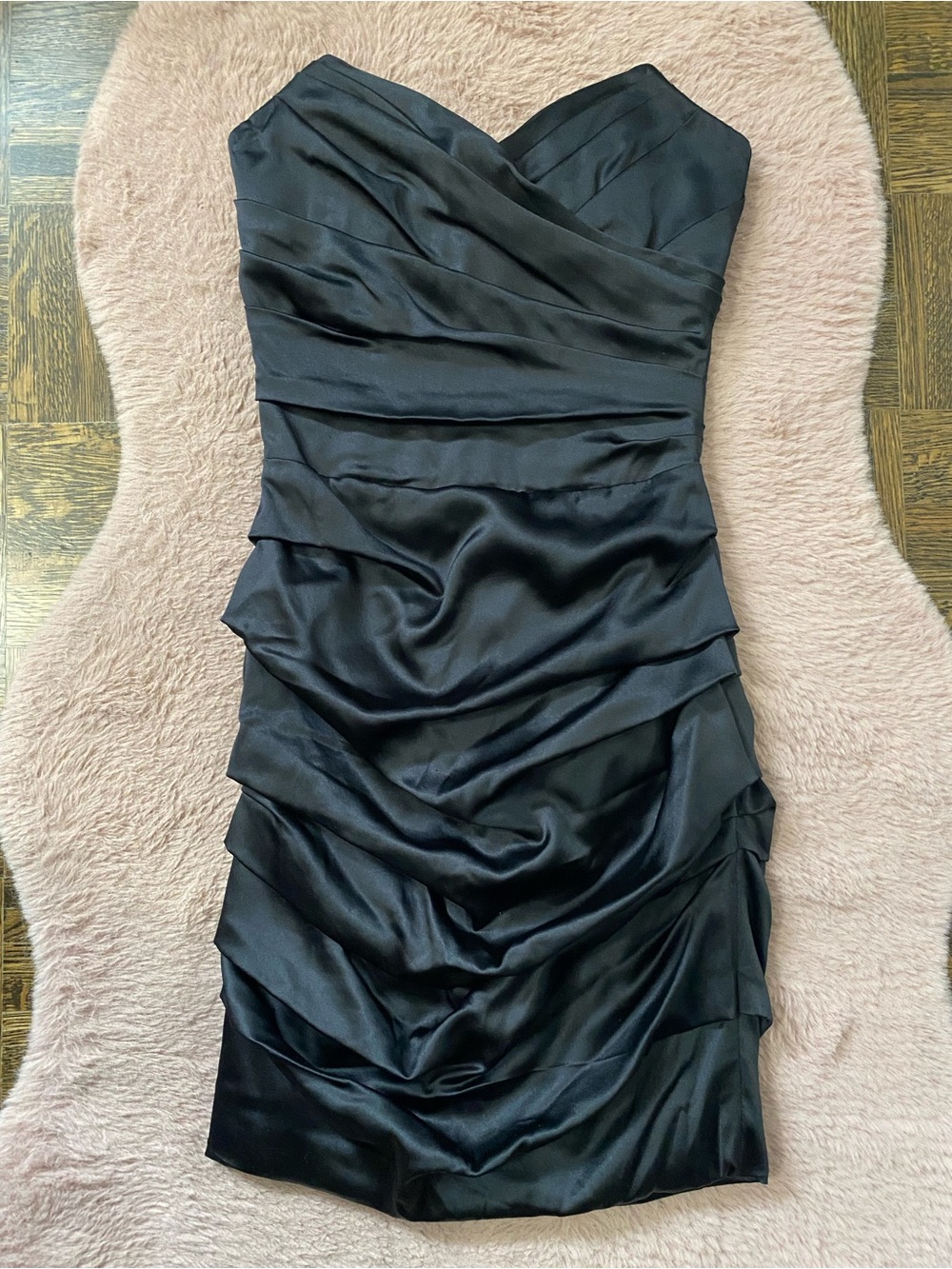 Vintage Dolce & Gabbana Black Silk Ruched Corset Cocktail Dress 38 - Picture 4 of 9